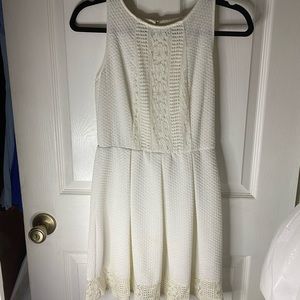 White pleated dress